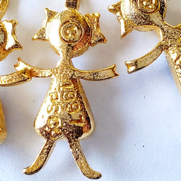 1997 GRANDMA Grandchildren Charms Love Pride Gold Pin Brooch - Picture 9 of 10